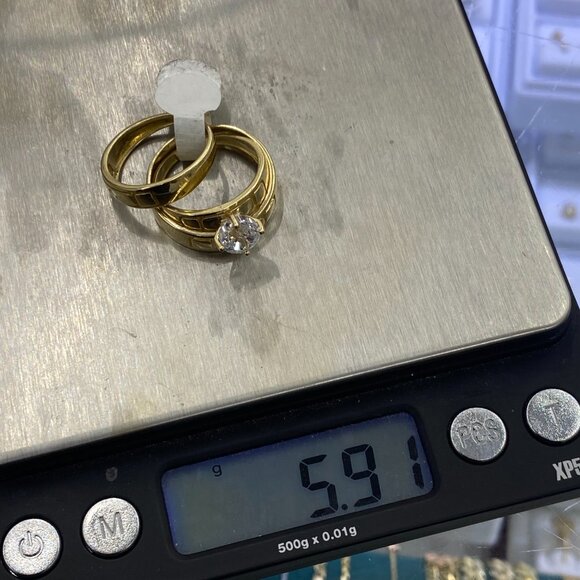 Anillos de Matrimonio Juego De Oro 10K Para Hombres y Mujeres - Picture 7 of 7